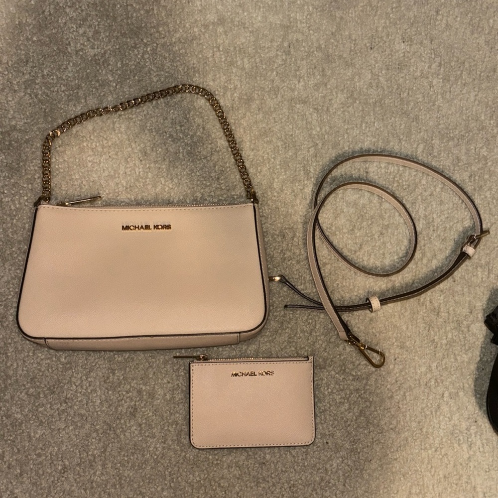 MICHAEL KORS 
Jet Set Md Crossbody XBody Shoulder Bag + Card Holder Boxed Set